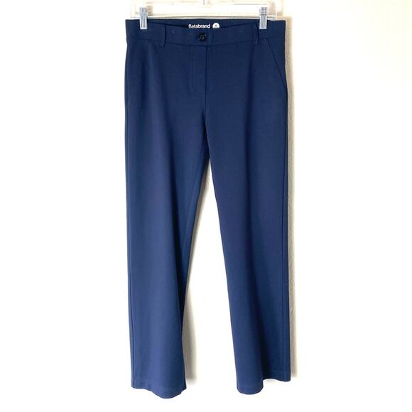 Betabrand Dress Pant Yoga Pants Bootcut Size Medium Petite Short Navy Blue - Picture 2 of 5